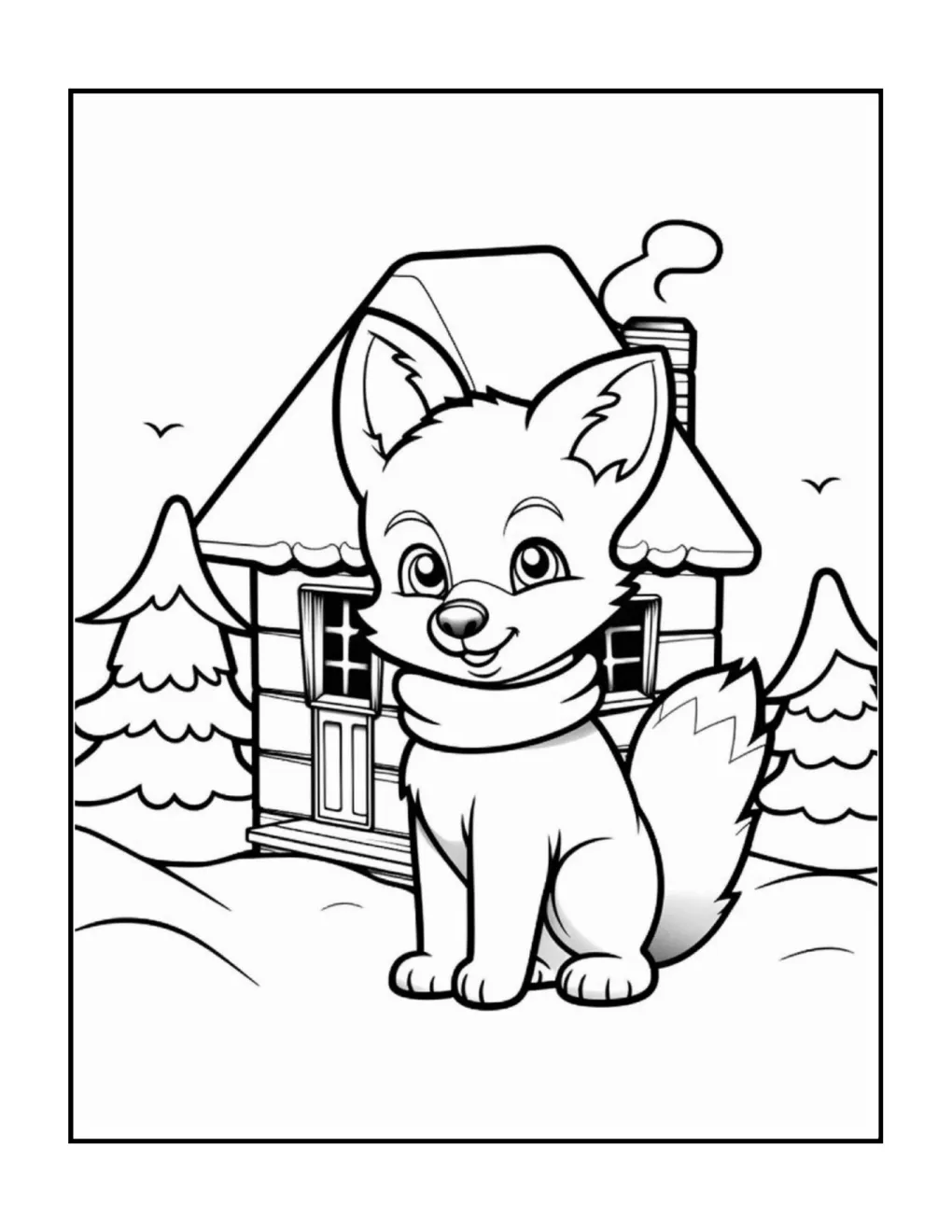 Animals at christmas coloring page (66)