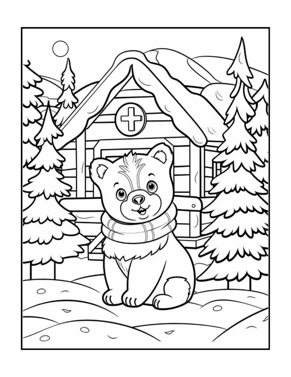 Animals at christmas coloring page (68)