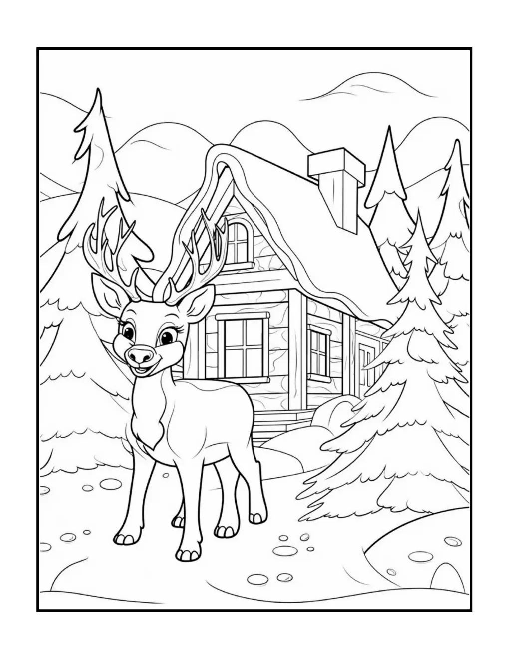 Animals at christmas coloring page (7)