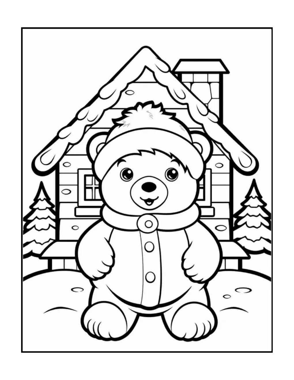 Animals at christmas coloring page (70)