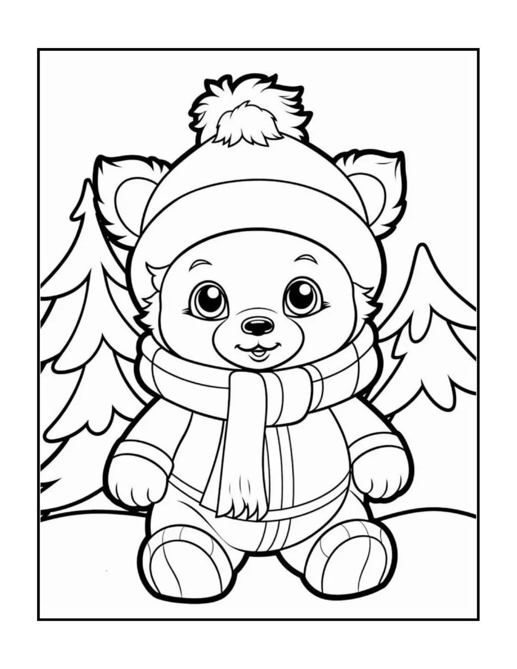 Animals at christmas coloring page (71)