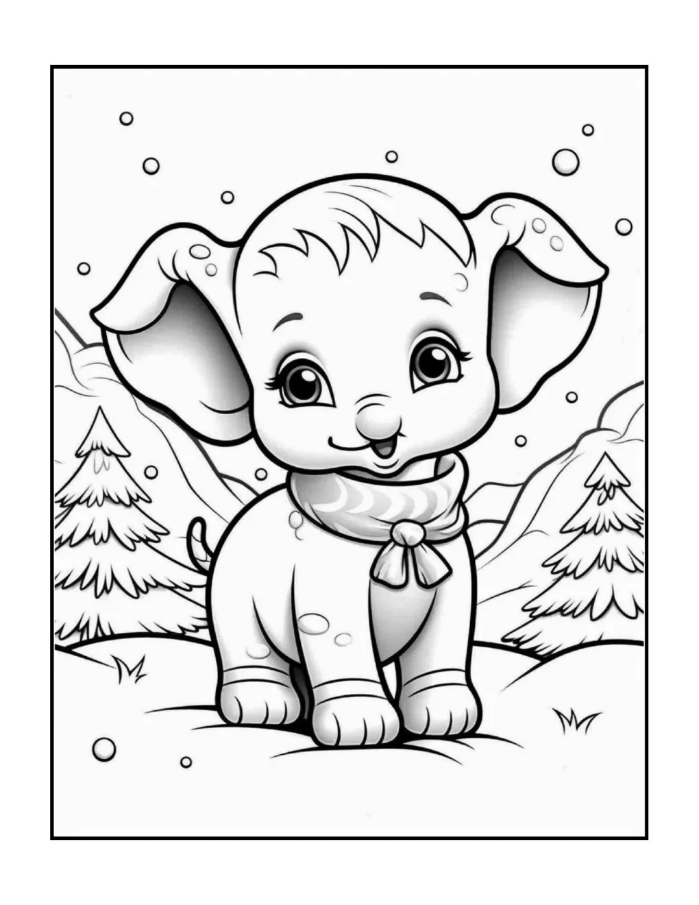 Animals at christmas coloring page (74)