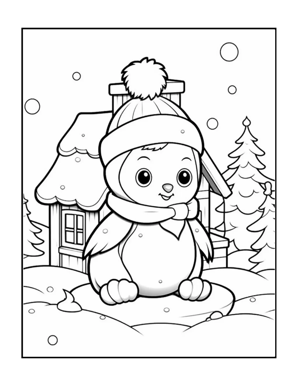 Animals at christmas coloring page (75)