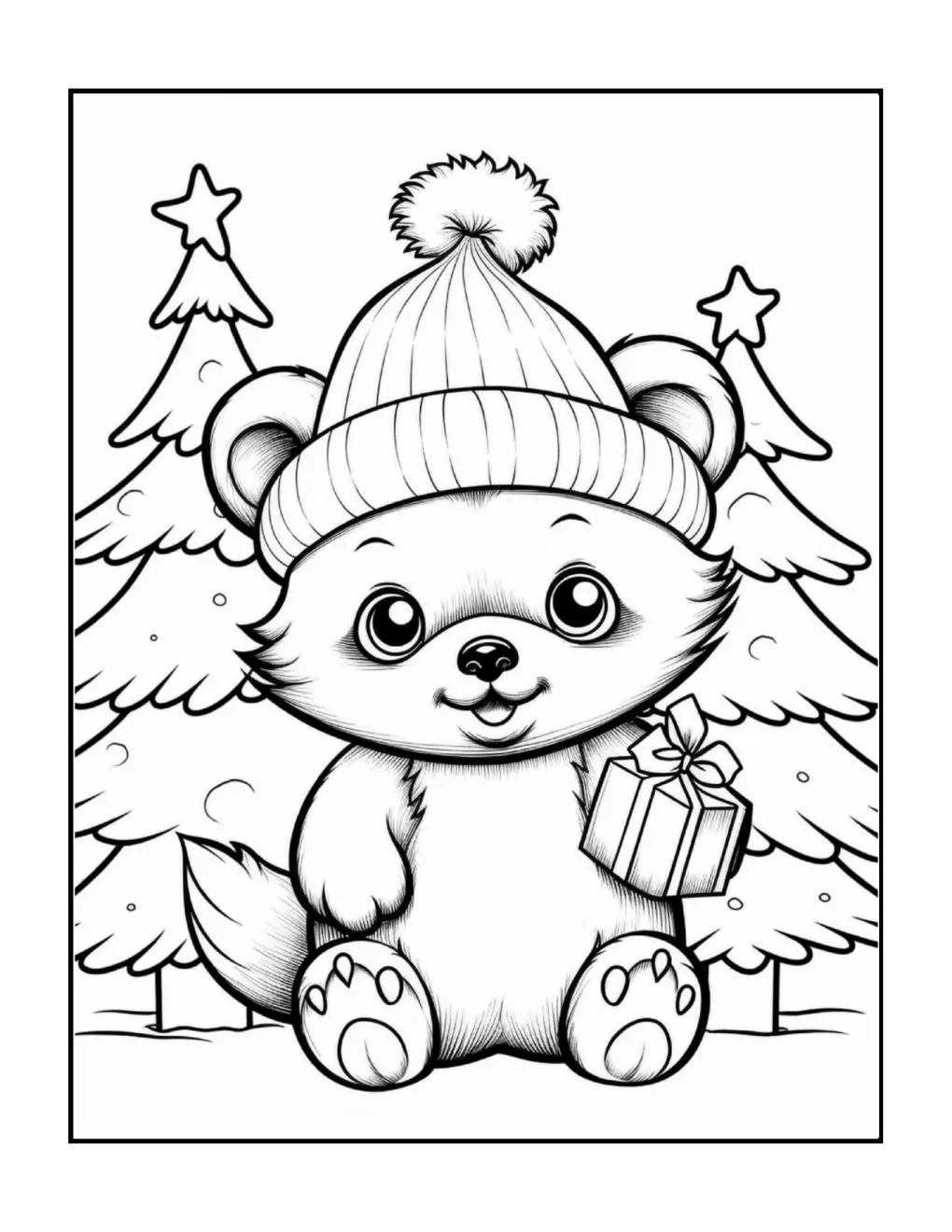 Animals at christmas coloring page (76)