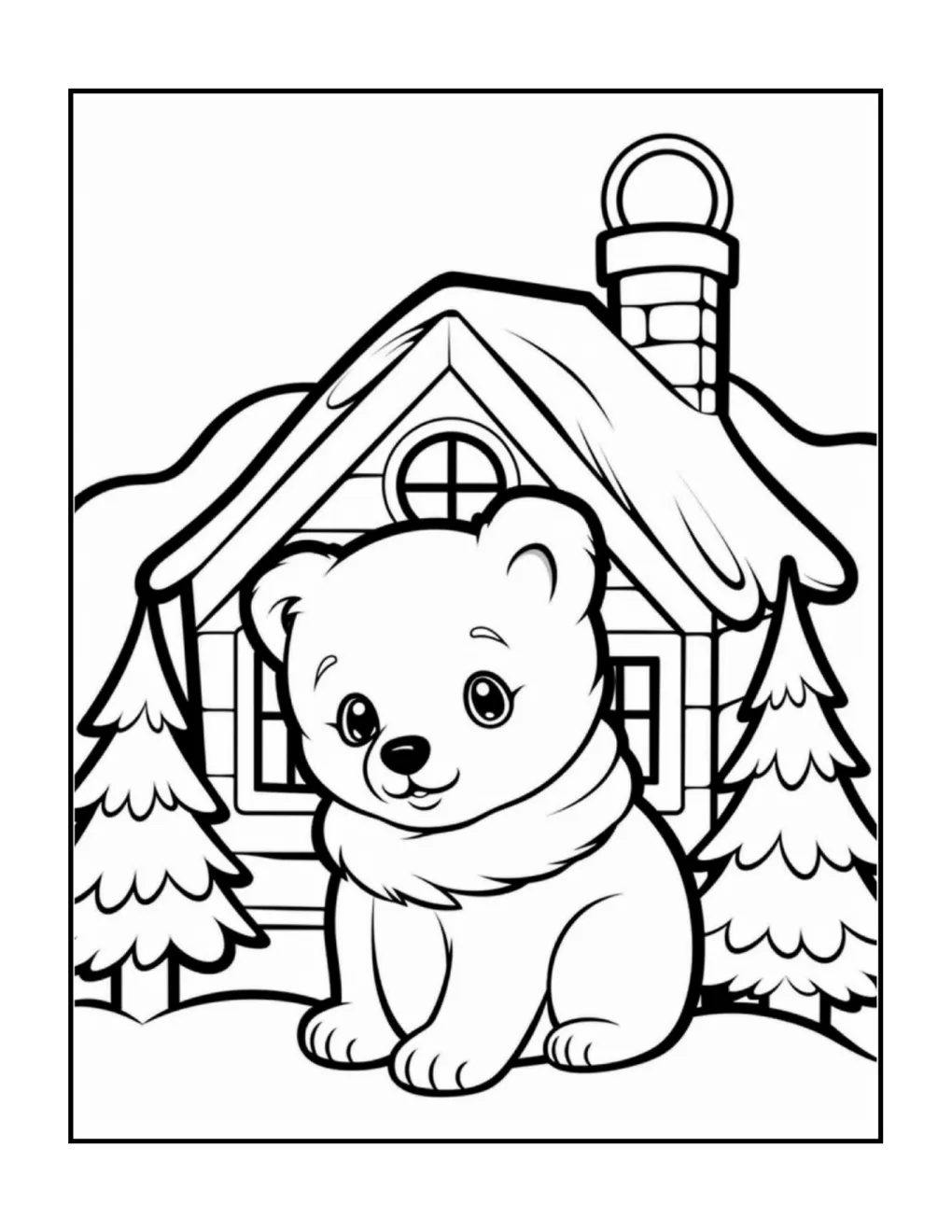 Animals at christmas coloring page (77)