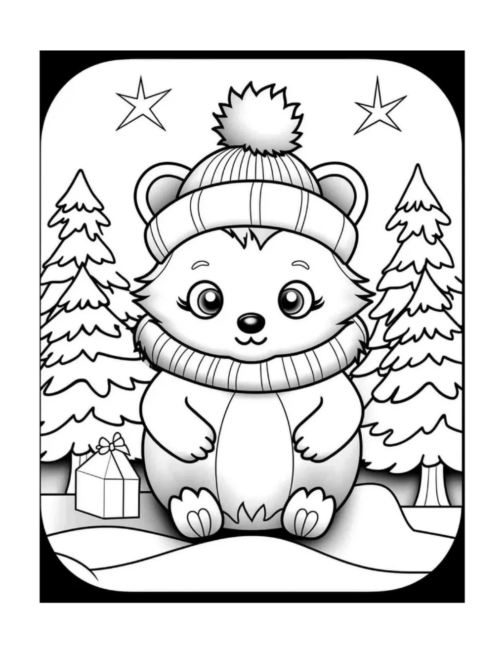 Animals at christmas coloring page (78)