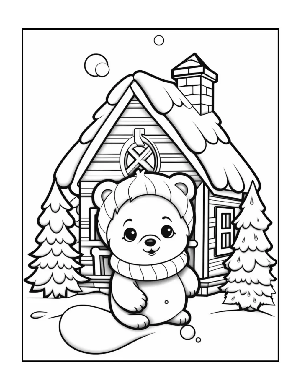 Animals at christmas coloring page (80)