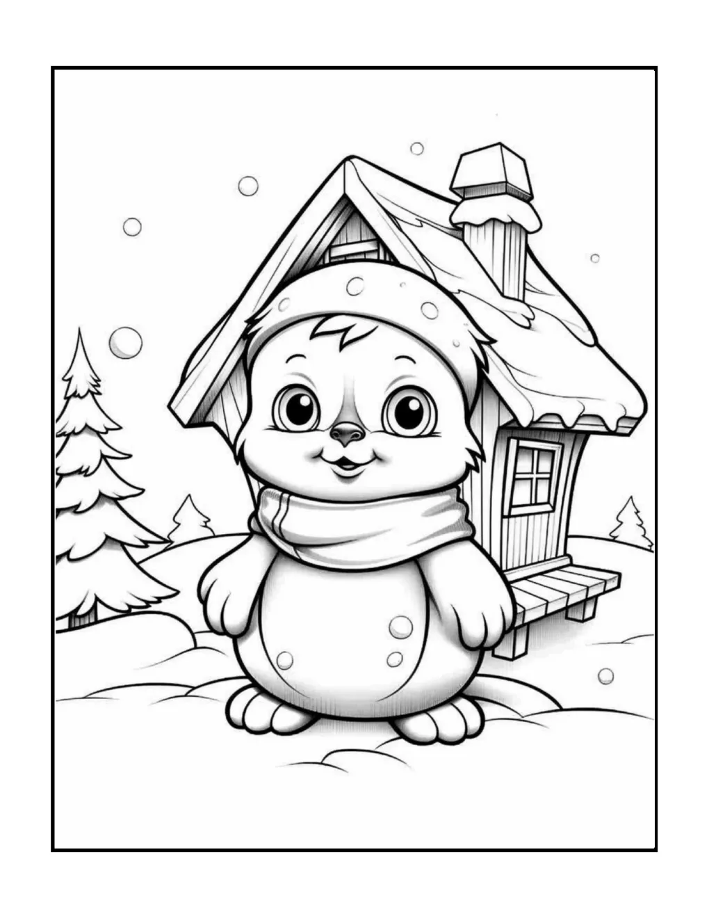 Animals at christmas coloring page (81)