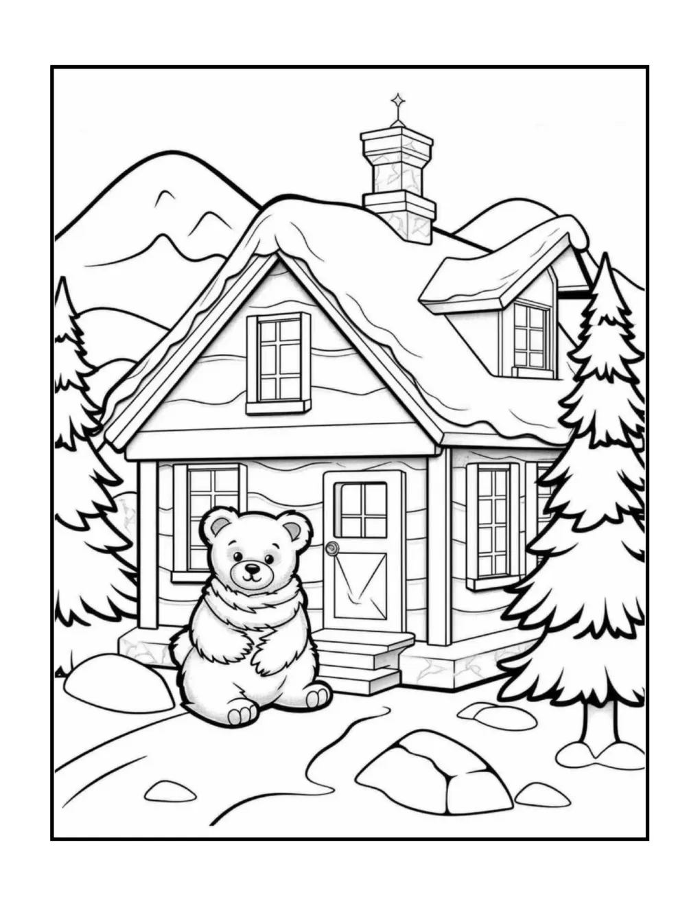 Animals at christmas coloring page (82)