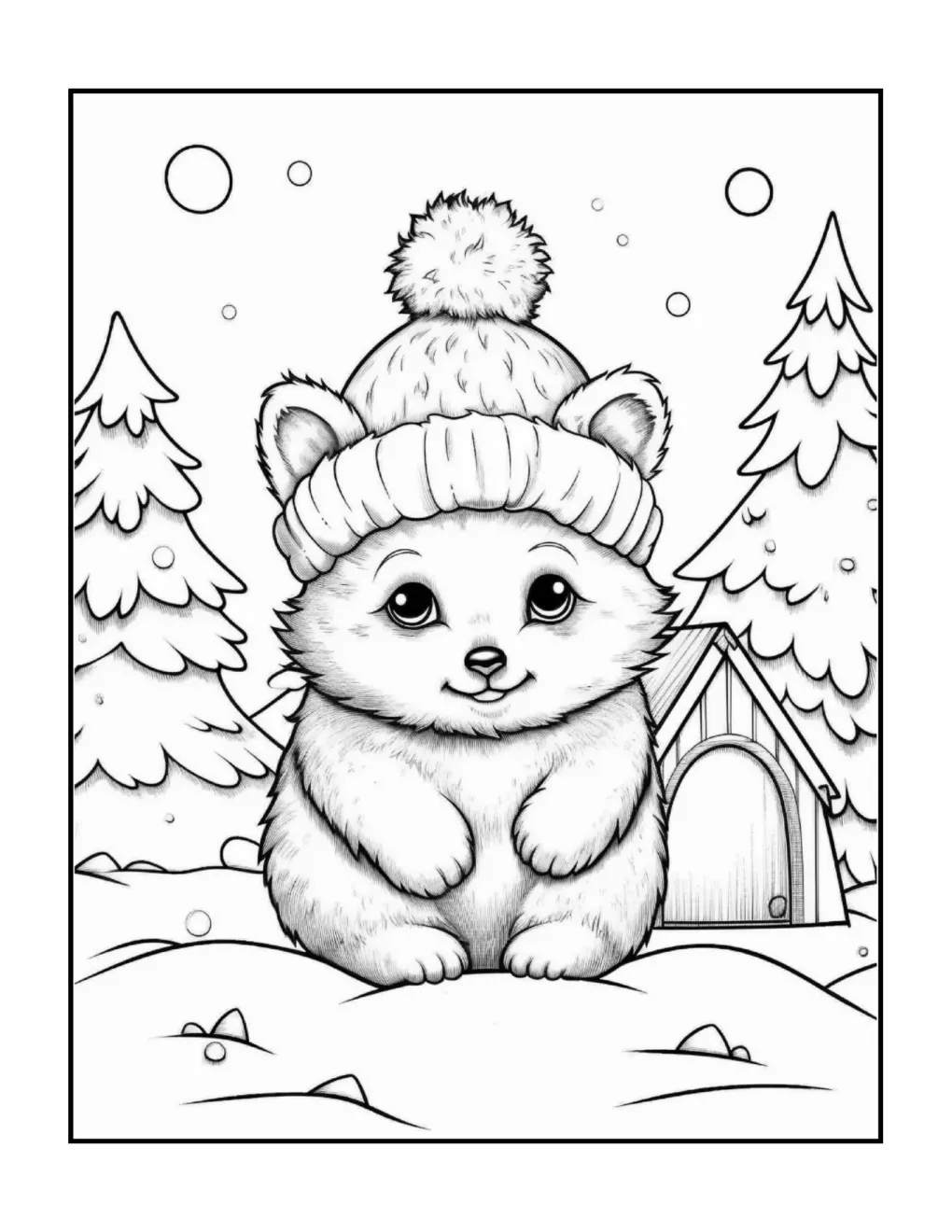 Animals at christmas coloring page (84)