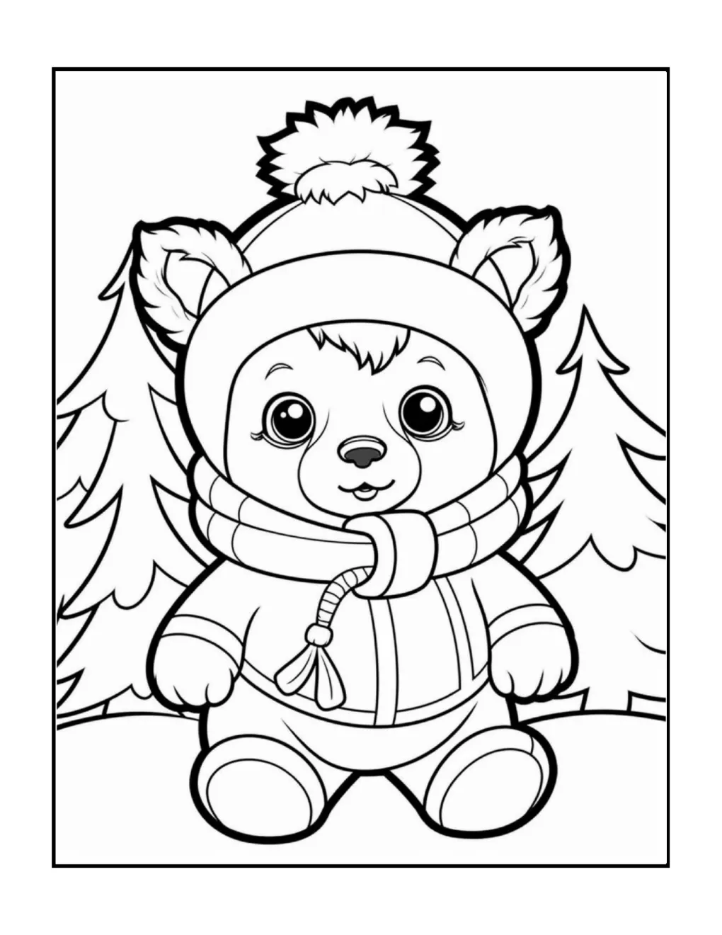 Animals at christmas coloring page (88)