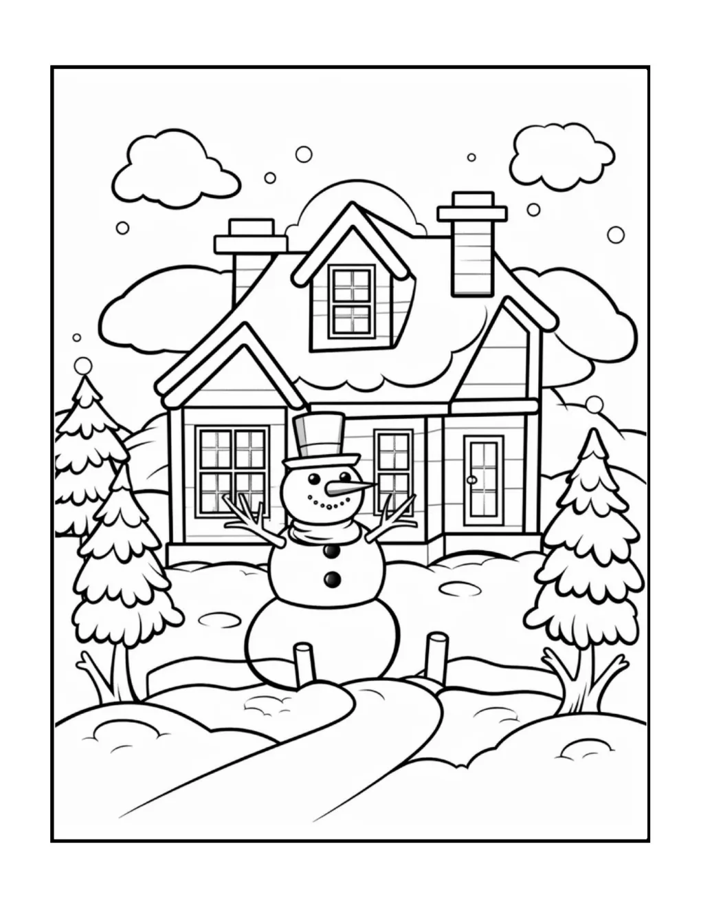 Animals at christmas coloring page (89)