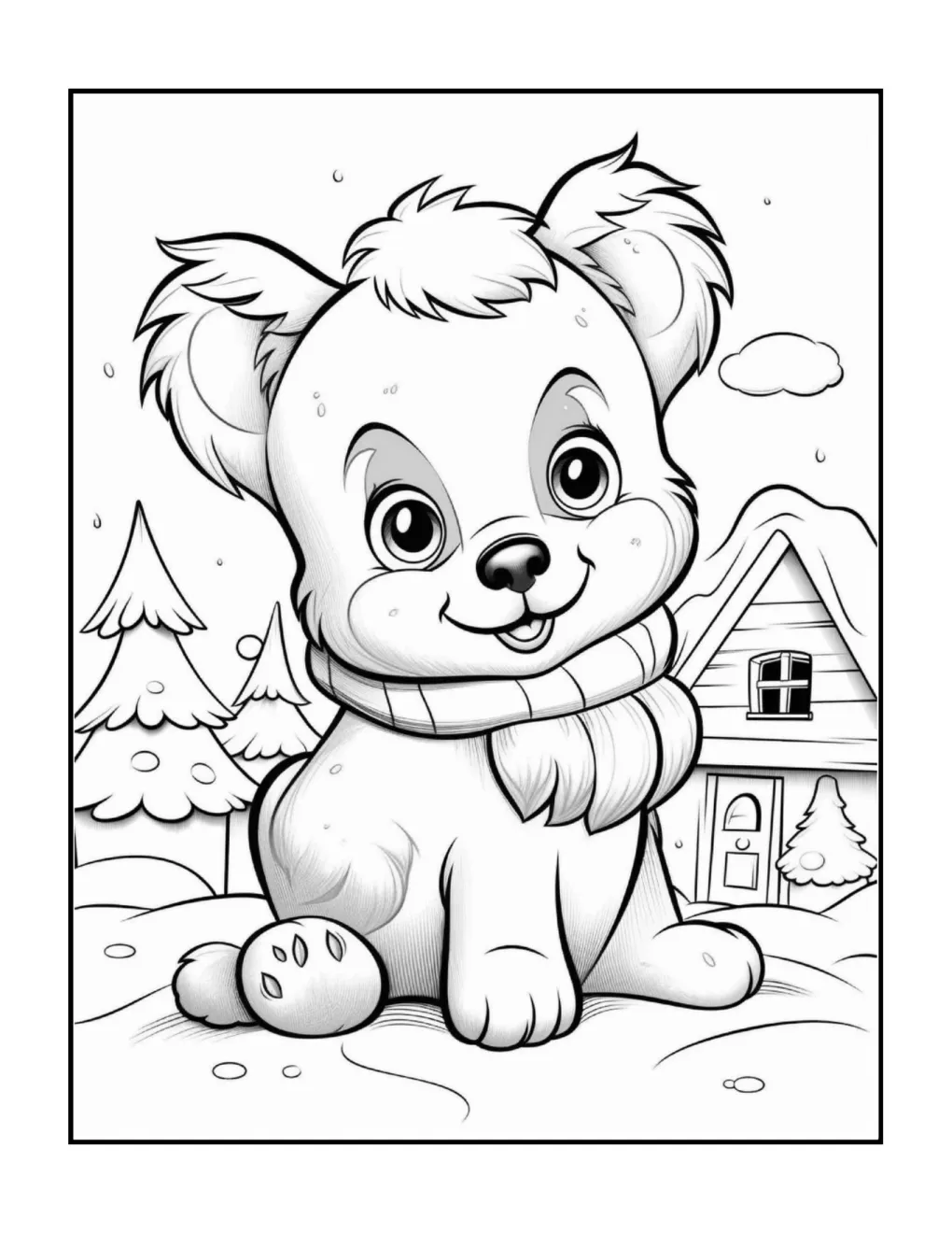 Animals at christmas coloring page (9)