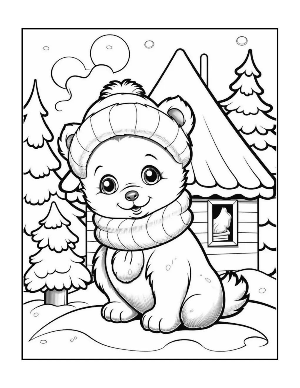 Animals at christmas coloring page (90)