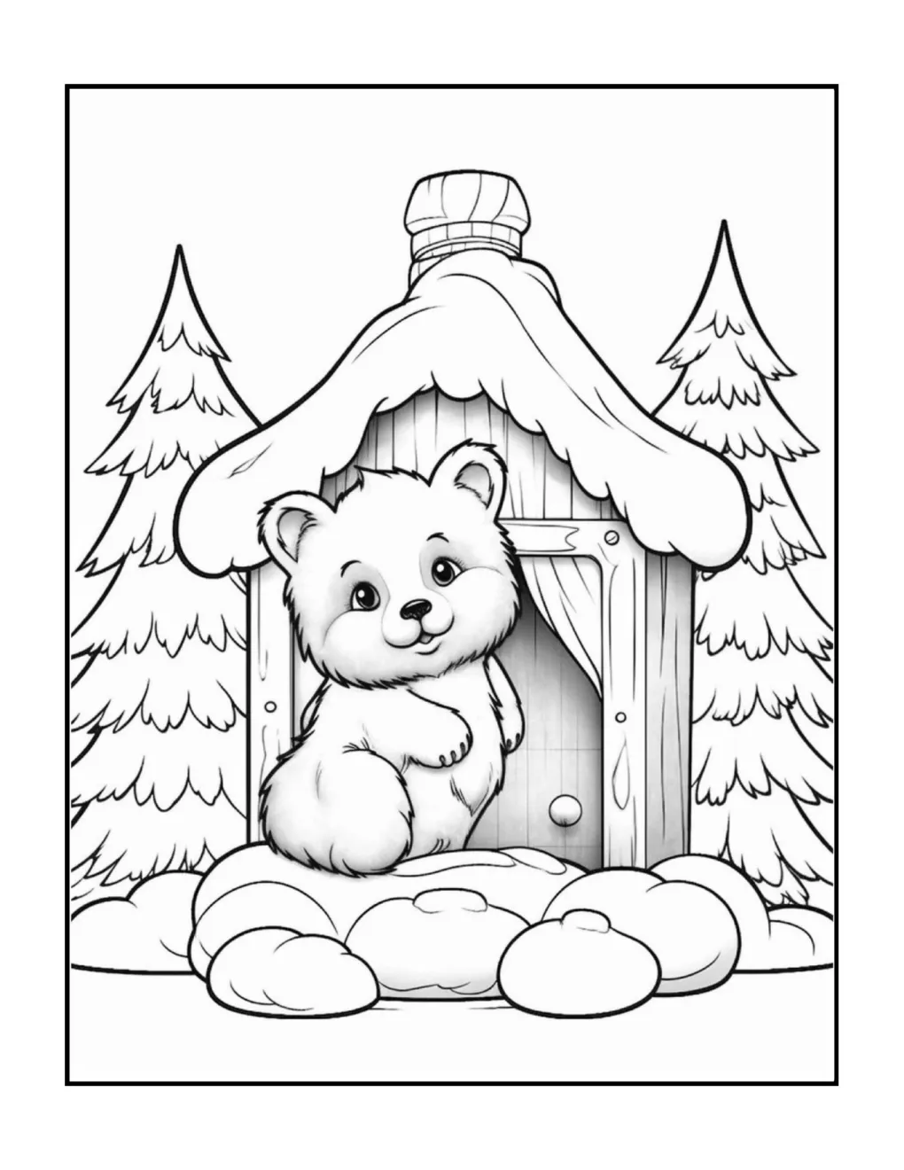 Animals at christmas coloring page (92)