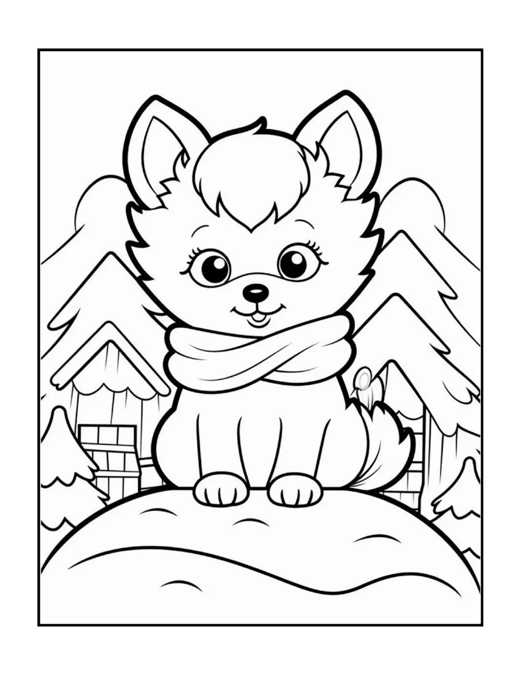 Animals at christmas coloring page (95)