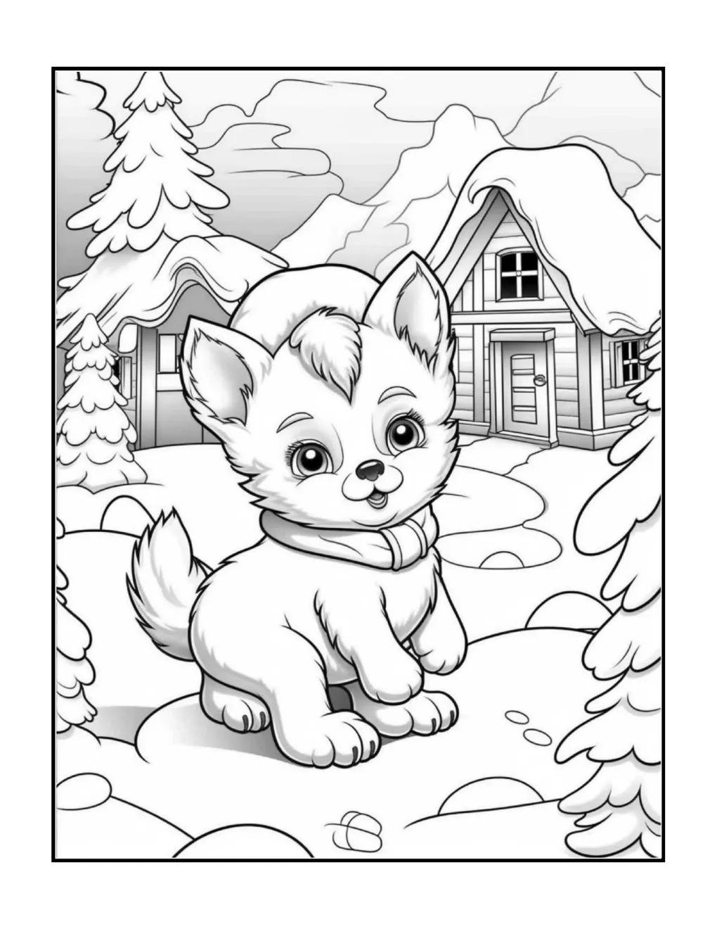 Animals at christmas coloring page (98)