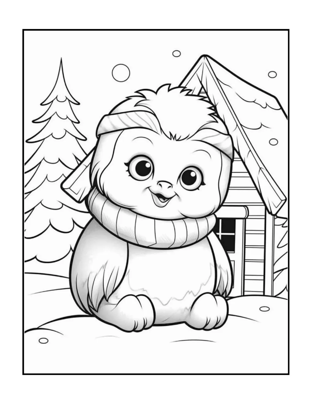 Animals at christmas coloring page (99)