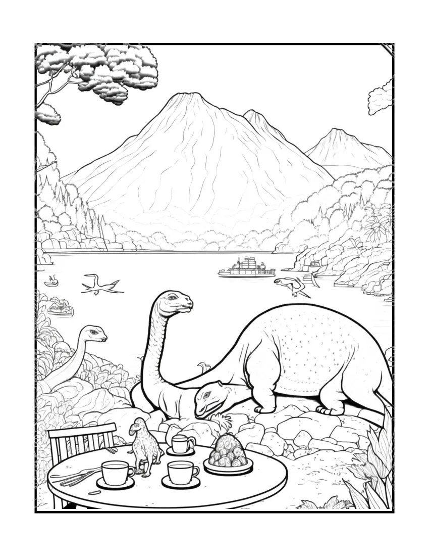 Animals have picnic coloring page (3)