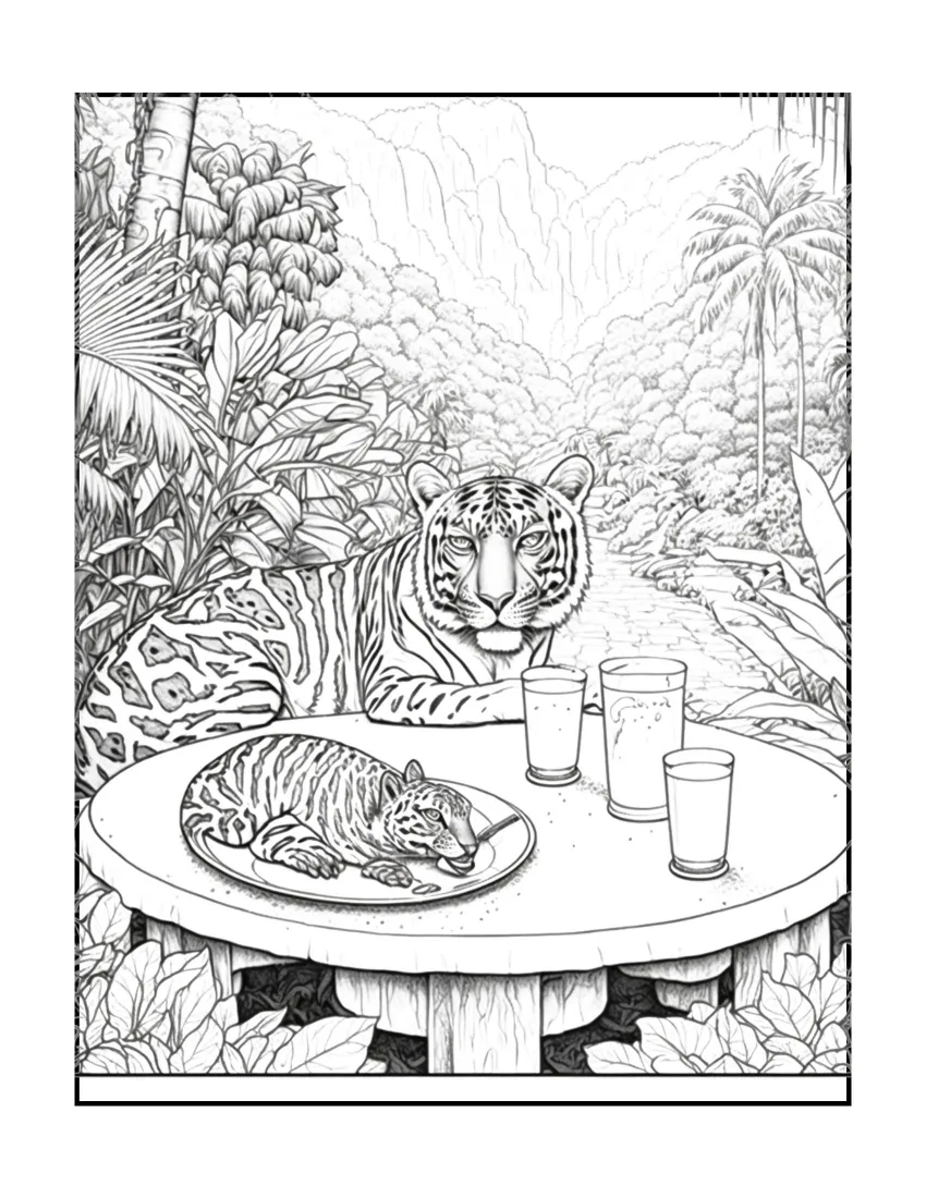 Animals have picnic coloring page (32)