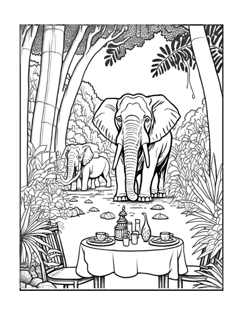 Animals have picnic coloring page (35)