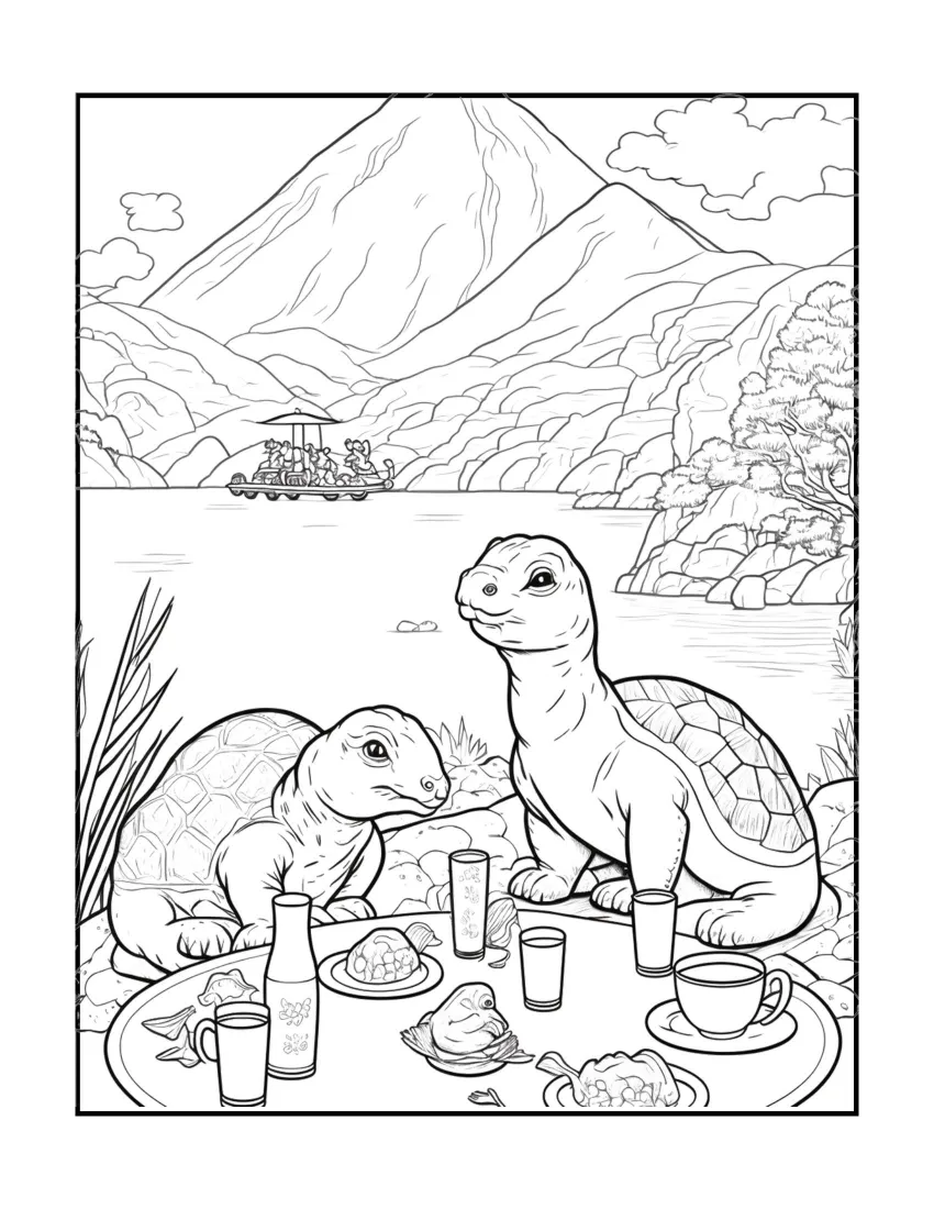 Animals have picnic coloring page (4)