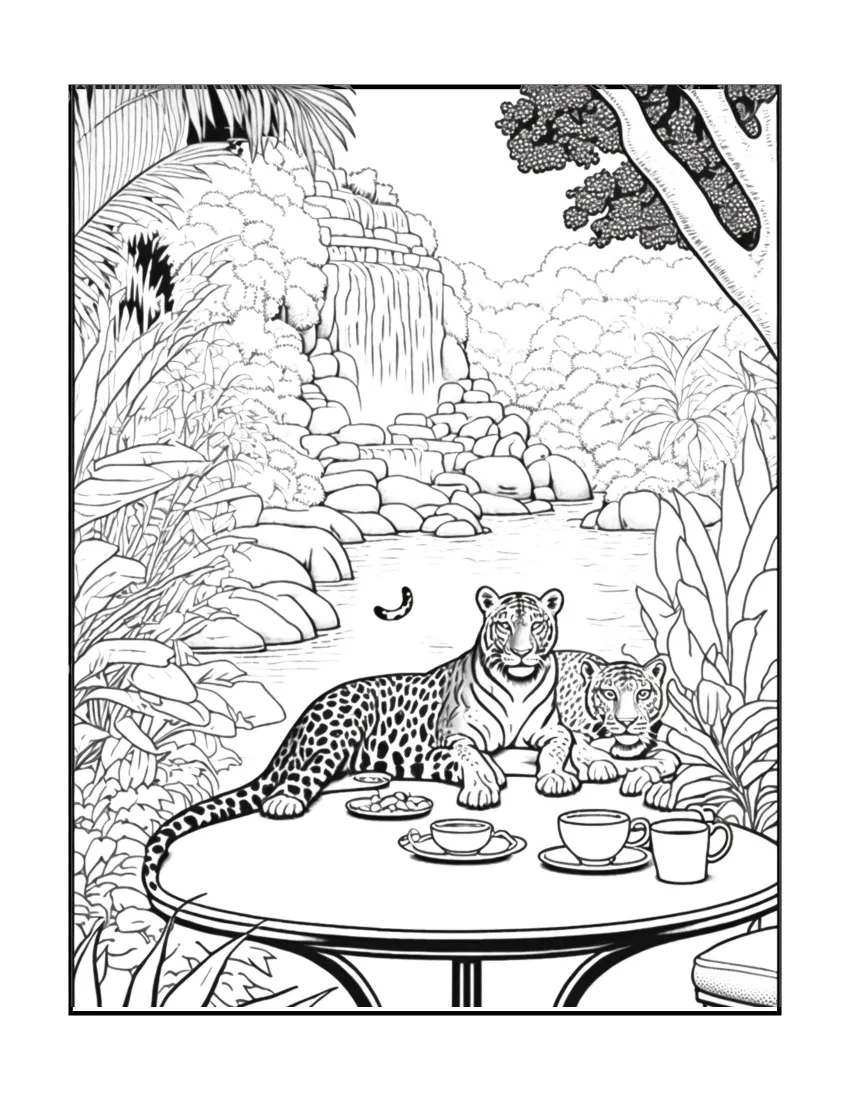 Animals have picnic coloring page (41)