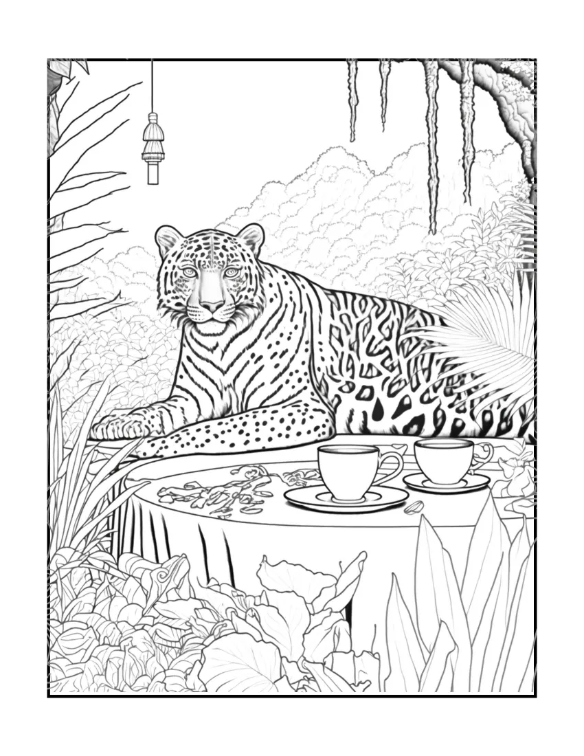 Animals have picnic coloring page (42)