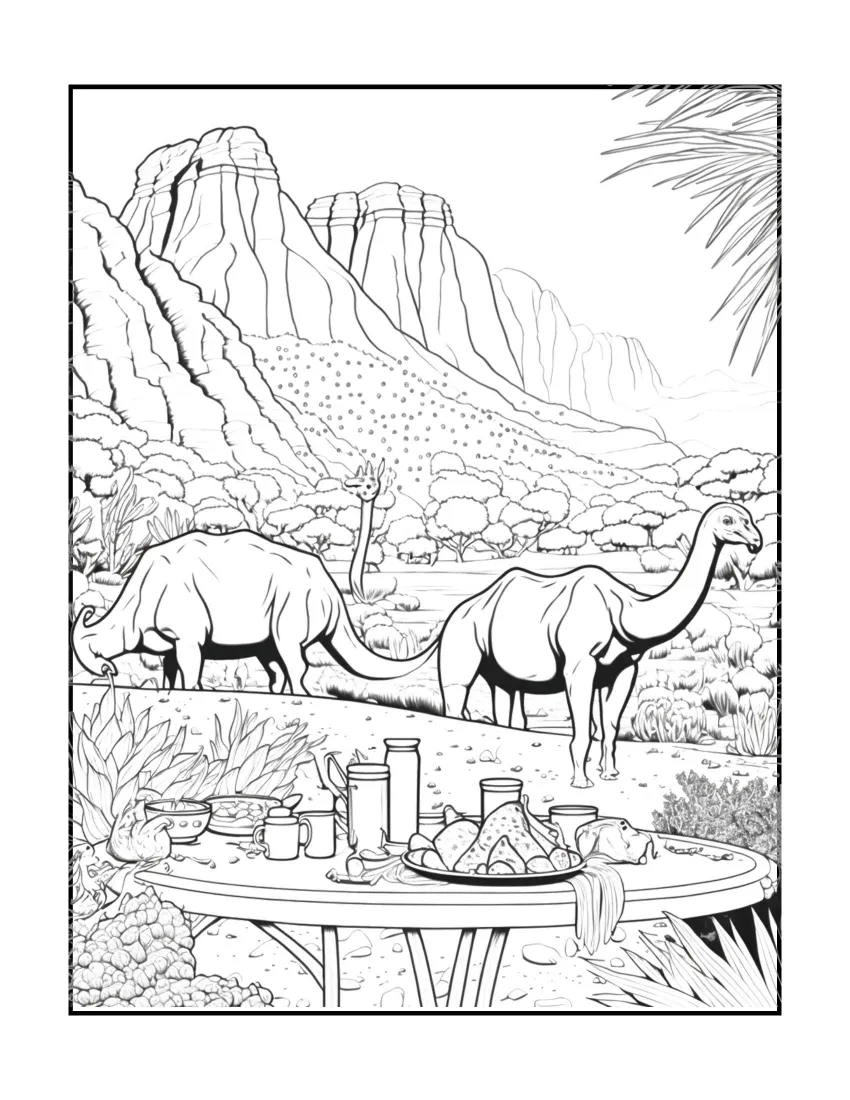 Animals have picnic coloring page (49)