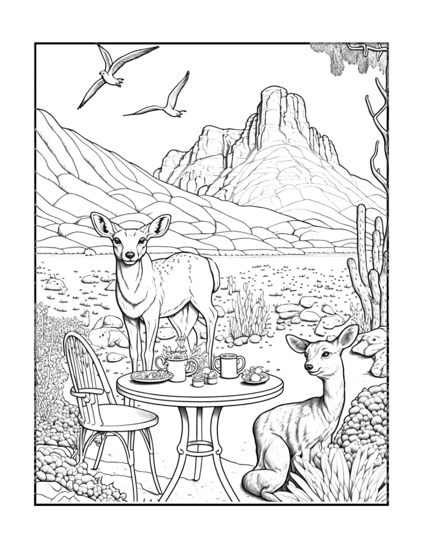 Animals have picnic coloring page (5)