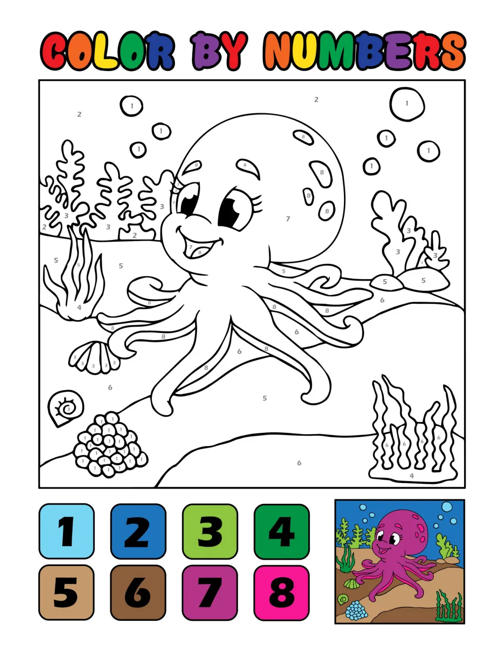 Animals to Color by Number (10)