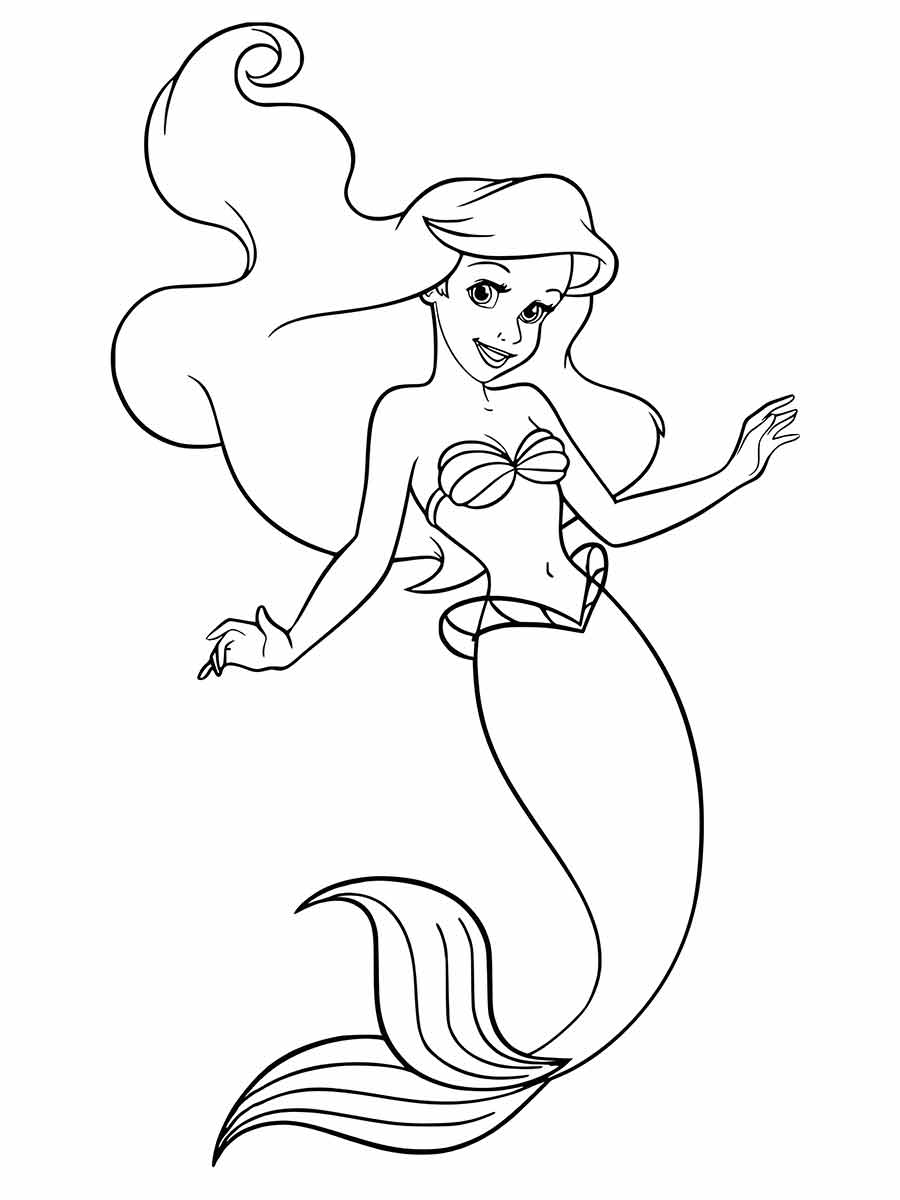 Ariel Coloring Page (2)