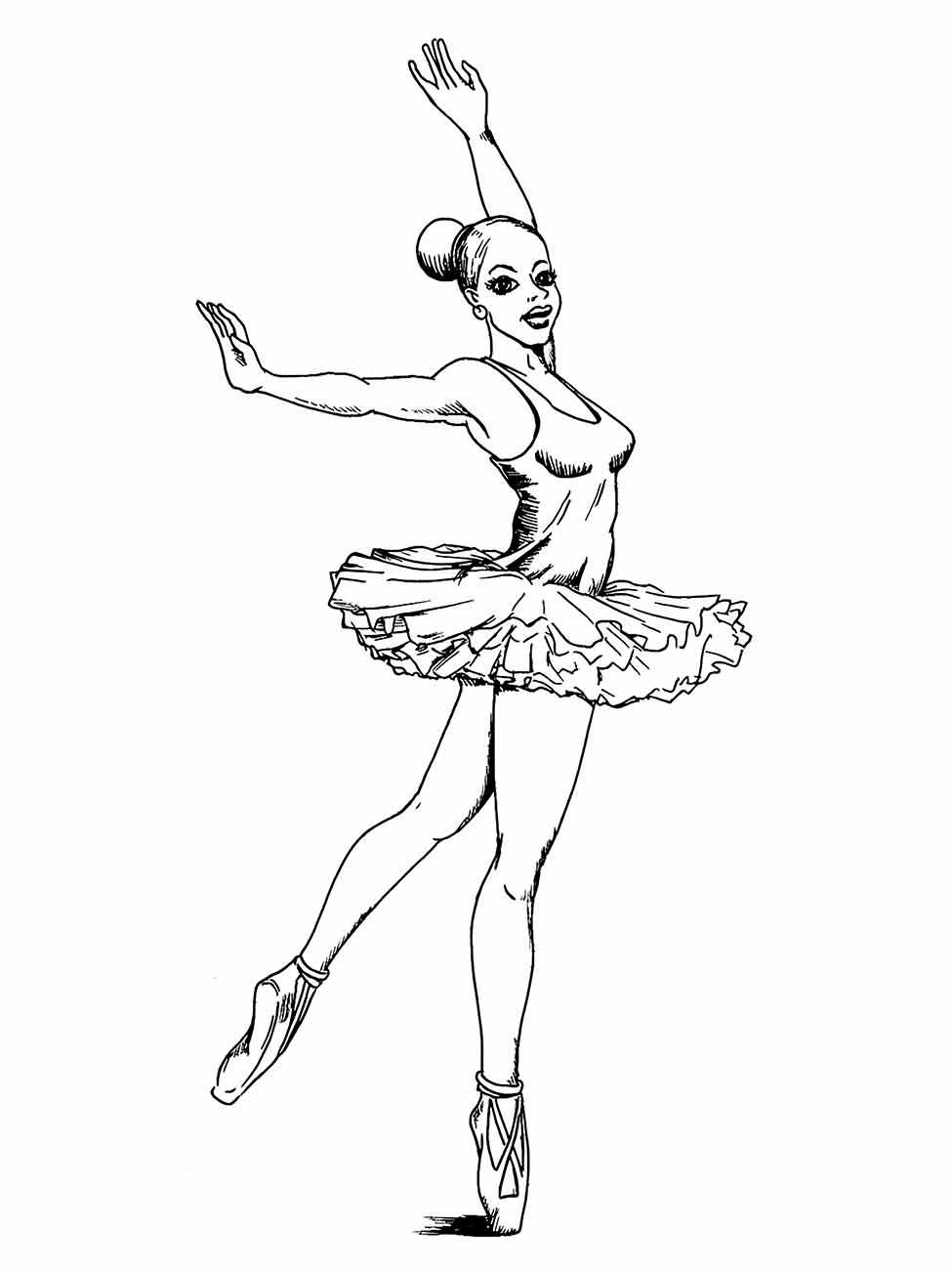 Ballerinas coloring page (2)