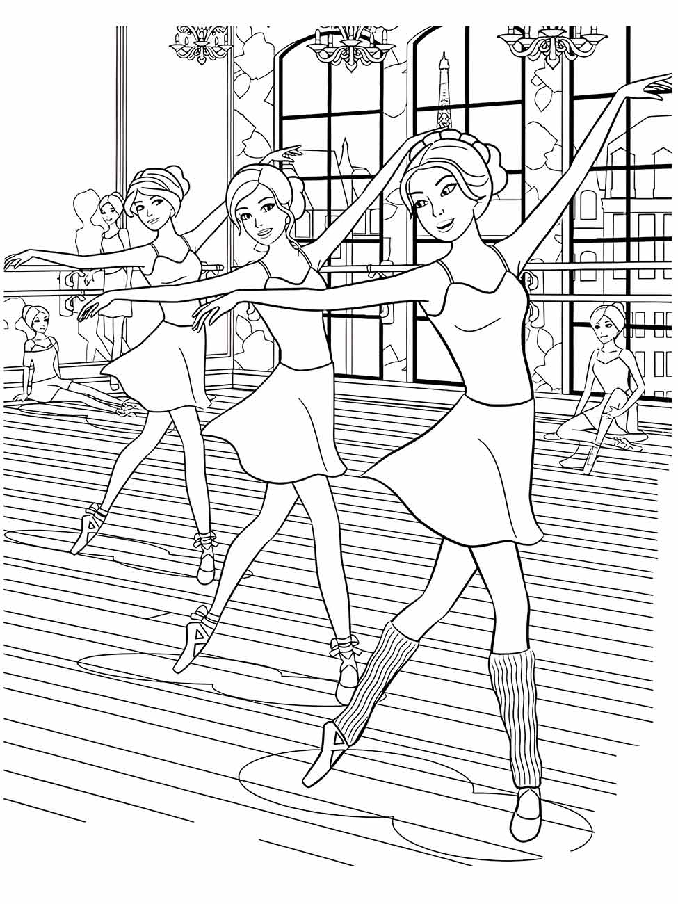 Ballerinas coloring page (26)