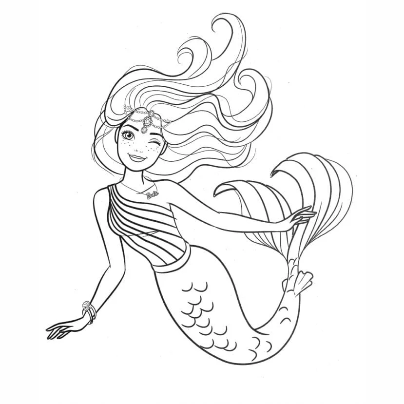 Barbie Mermaid coloring page (1)