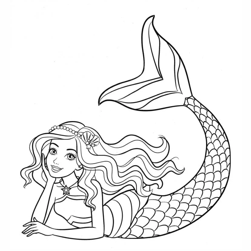 Barbie Mermaid coloring page (2)