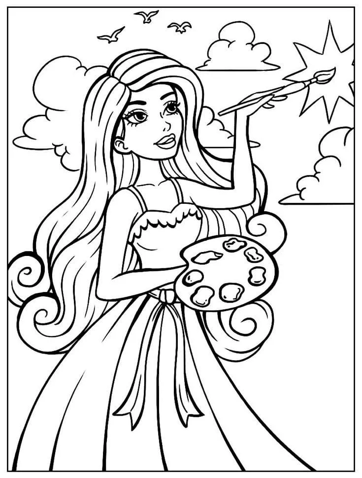 Barbie coloring page (2)