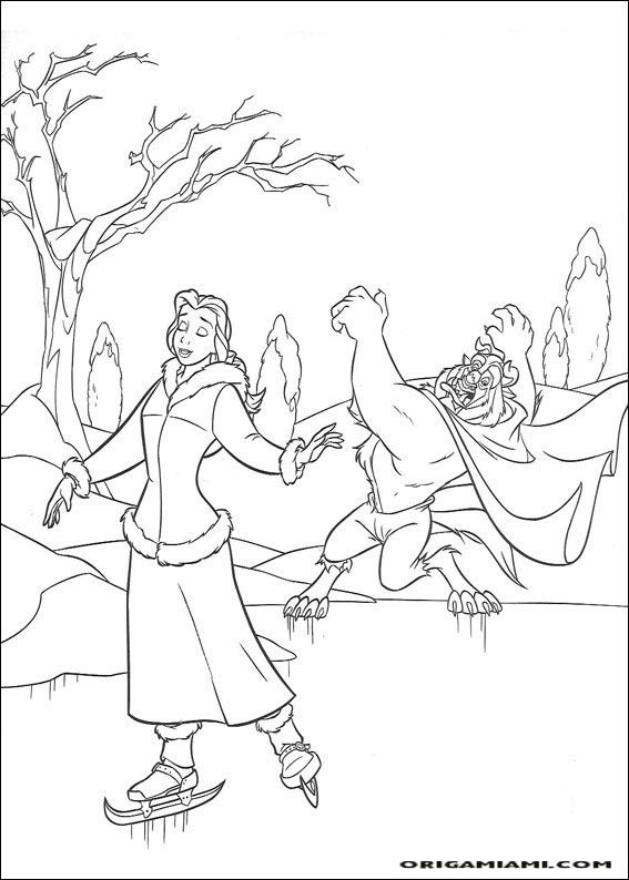 Beauty and the beast coloring page (10)