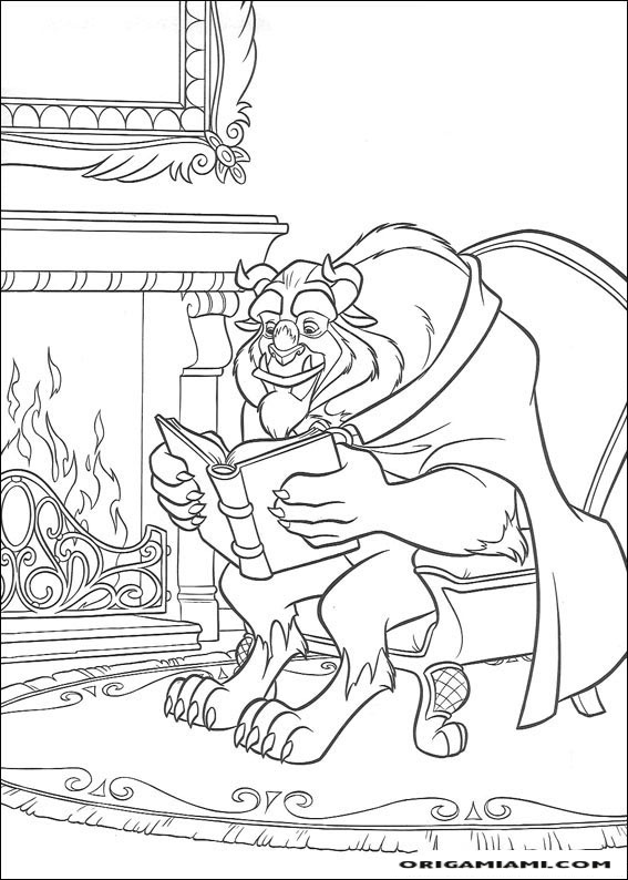 Beauty and the beast coloring page (11)