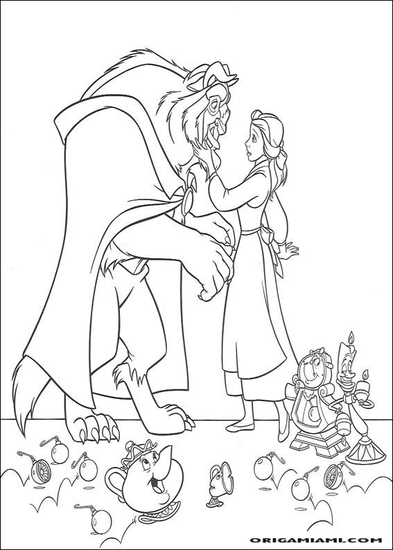 Beauty and the beast coloring page (12)