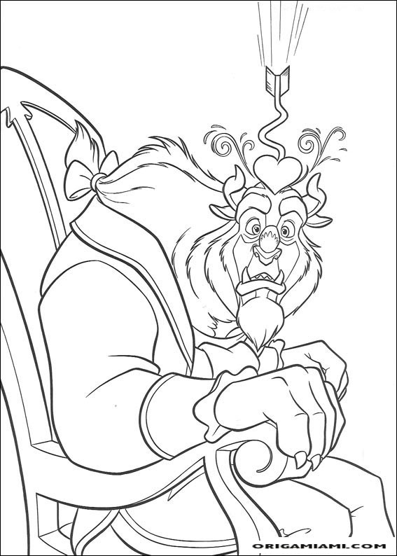 Beauty and the beast coloring page (13)