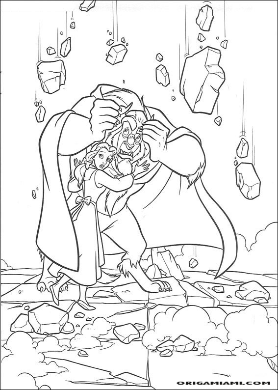 Beauty and the beast coloring page (14)