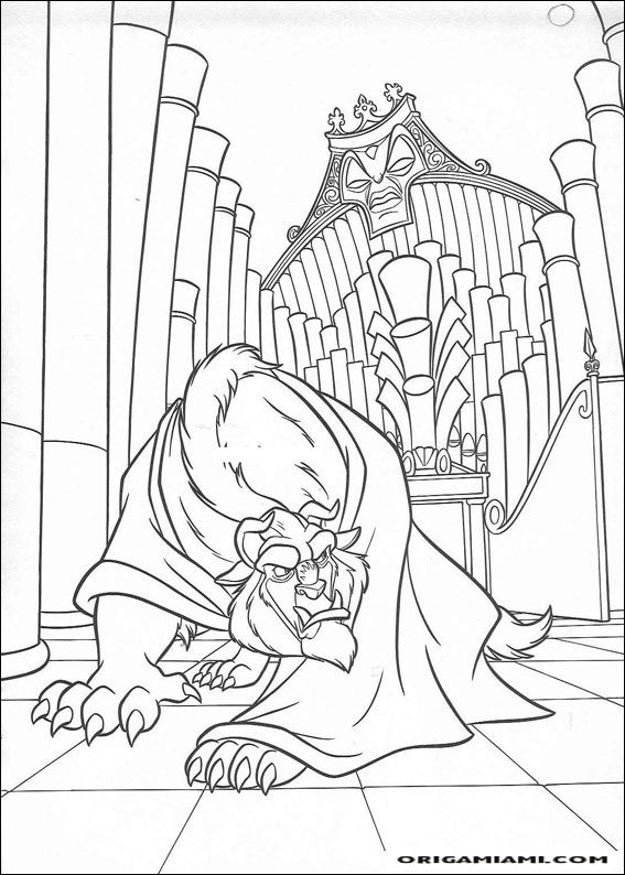 Beauty and the beast coloring page (15)