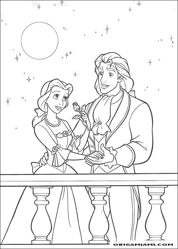 Beauty and the beast coloring page (16)