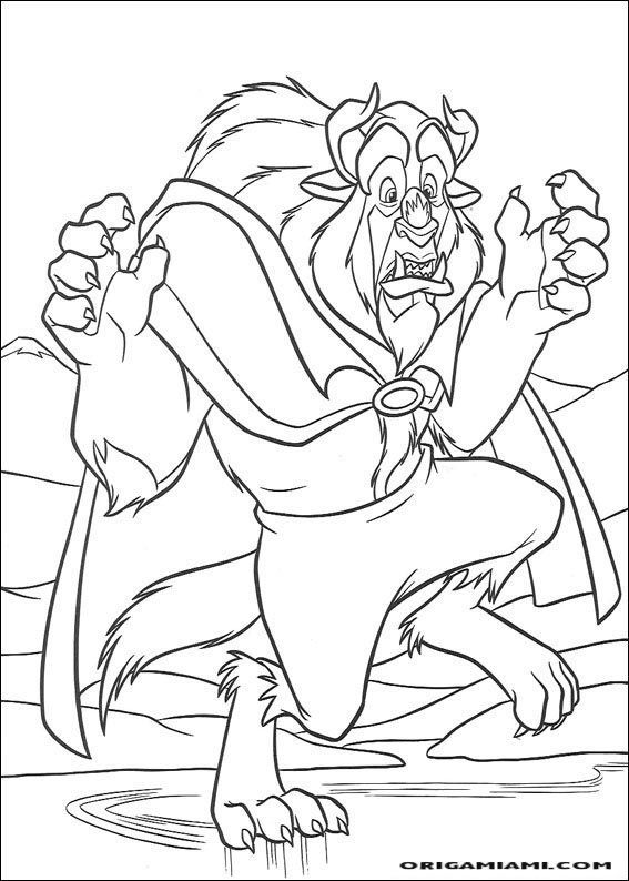 Beauty and the beast coloring page (17)