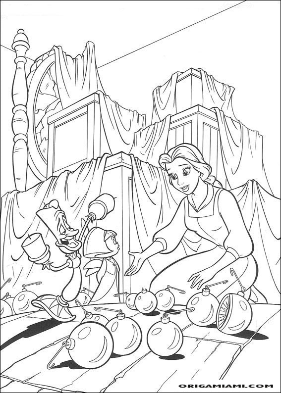 Beauty and the beast coloring page (18)