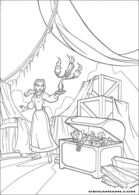 Beauty and the beast coloring page (19)