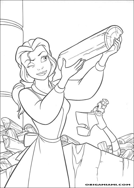 Beauty and the beast coloring page (20)