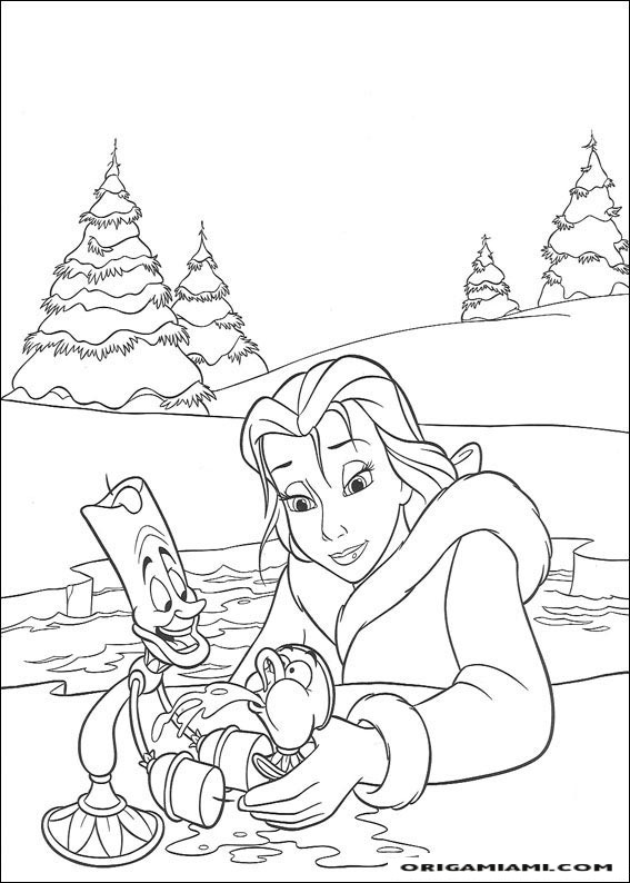 Beauty and the beast coloring page (21)