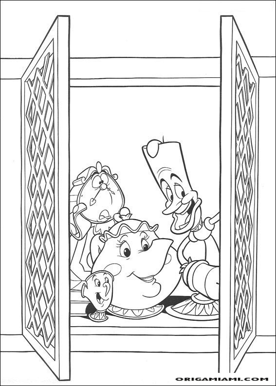 Beauty and the beast coloring page (25)